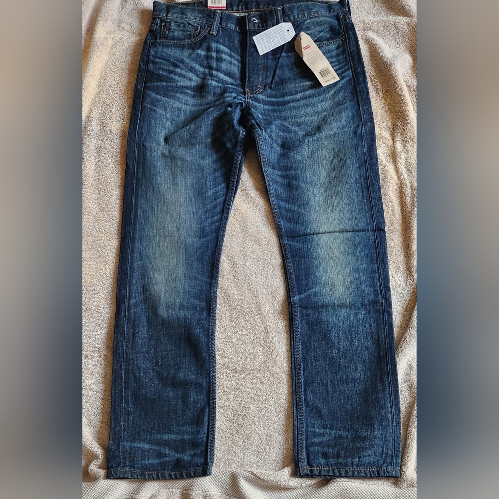 Levi's Men's Dark Blue Slim Straight Denim Jeans